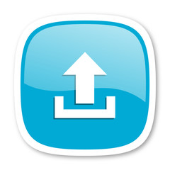 upload blue glossy web icon