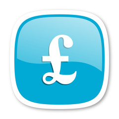 pound blue glossy web icon