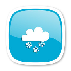 snowing blue glossy web icon