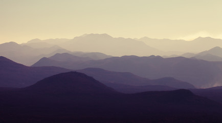 Mountains at sunset