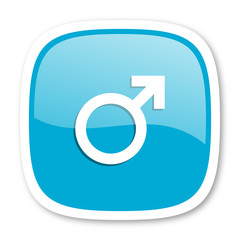 male blue glossy web icon
