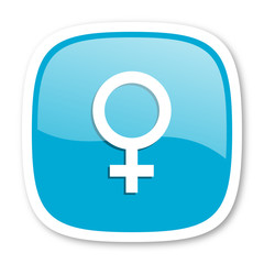 female blue glossy web icon