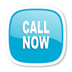 call now blue glossy web icon