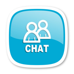 chat blue glossy web icon
