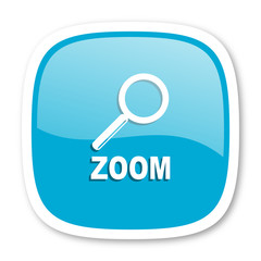 zoom blue glossy web icon