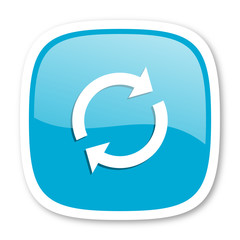 reload blue glossy web icon
