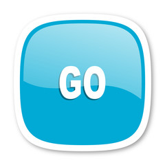 go blue glossy web icon