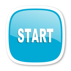 start blue glossy web icon