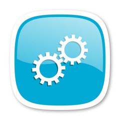 gear blue glossy web icon