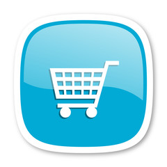cart blue glossy web icon