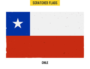 Chilean grunge flag with little scratches on surface. A hand drawn scratched flag of Chile with a easy grunge texture. Vector modern flat design