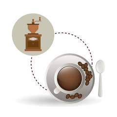 Coffee design. breakfast conceptl. white background