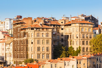 Obraz premium straight row old colored houses in Istanbul