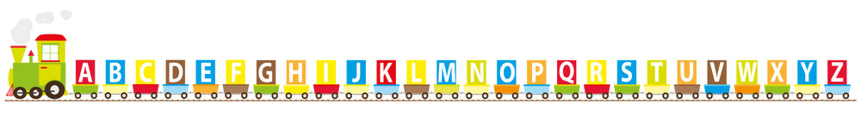 cartoon abc train - educational vector illustration for children © katarzyna b
