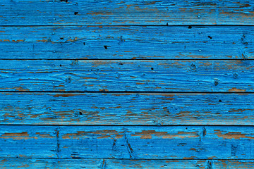 texture of the old painted blue boards