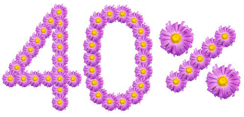 figures 40% of the letters written by purple flowers