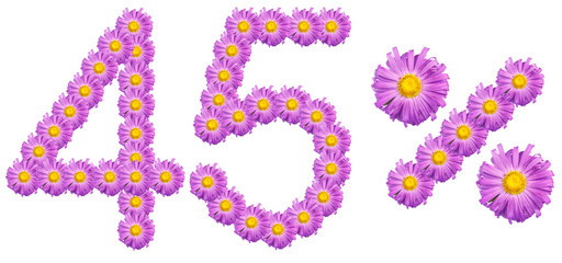 figures 45% of the letters written by purple flowers