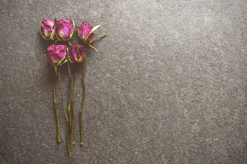 Dried roses flowers