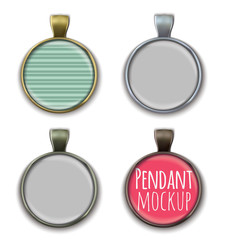 Round pendant mockup template