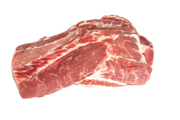 raw pork neck isolated on white