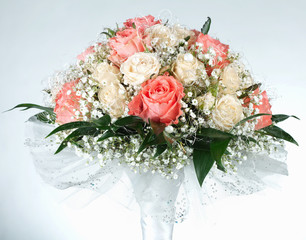 wedding bouquet on white background