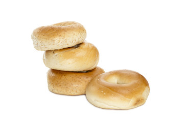 four fresh bagels