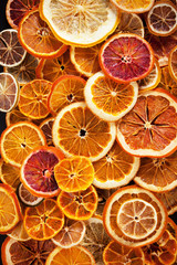 Slices of dried citrus fruit