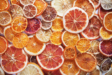 Slices of dried citrus fruit
