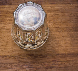 every sort of legumes on a wooden chopping board