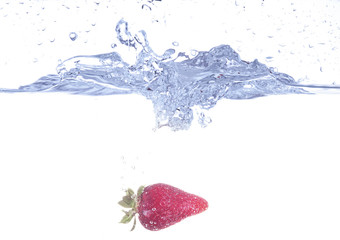strawberry in water