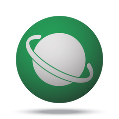 White Jupiter Icon web icon on green sphere ball