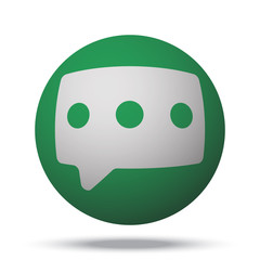 Fototapeta premium White Message web icon on green sphere ball
