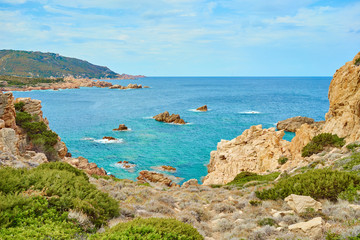 Fototapeta na wymiar Costa Paradiso in Sardinia - Italy / Coast of north beach in Sardinia