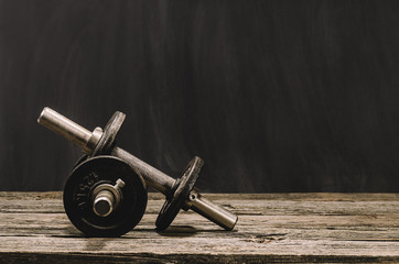 Fitness or body building concept image. Background for advertising of bodybuilding or fitness theme.