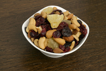 bowl of mixed nuts and dry fruits
