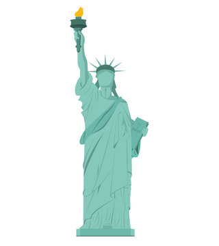 Statue of Liberty, New York, USA. Isolated on white background vector illustration