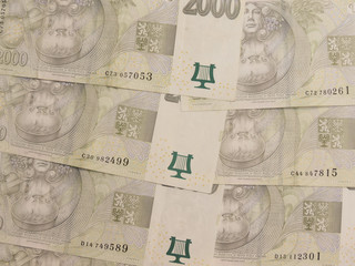 2000 Czech koruna banknotes