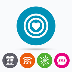 Target aim sign icon. Darts board symbol.