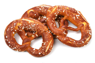 German pretzel isolated on white