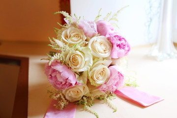 Beautiful bridal bouquet of flowers