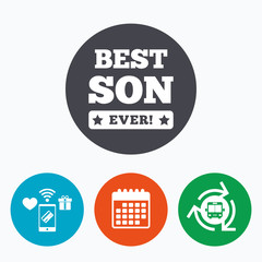 Best son ever sign icon. Award symbol.