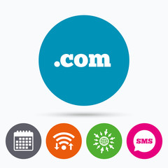 Domain COM sign icon. Top-level internet domain