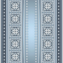 Decorative seamless border on gray blue background.