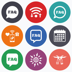 Fototapeta premium FAQ information signs. Help speech bubbles.