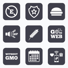 Food additive icon. Hamburger fast food sign.