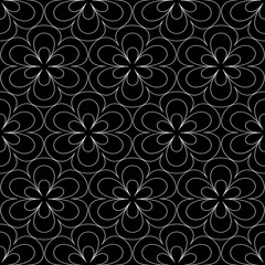 The complex geometric pattern. Seamless pattern of thin lines. Black and white monochrome ornament.