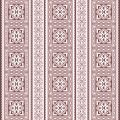 Filigree seamless pink brown border.