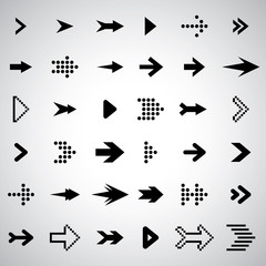black arrow icons set