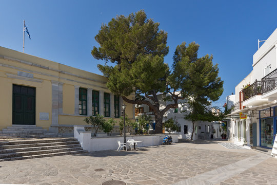 Street in town of Parakia, Paros island, Cyclades, Greece