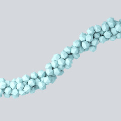 Abstract 3d rendering of chaotic polygon particles. 